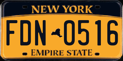 NY license plate FDN0516