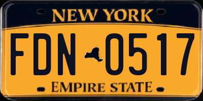 NY license plate FDN0517
