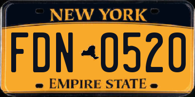 NY license plate FDN0520