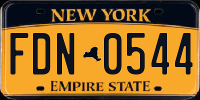 NY license plate FDN0544