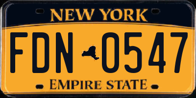 NY license plate FDN0547
