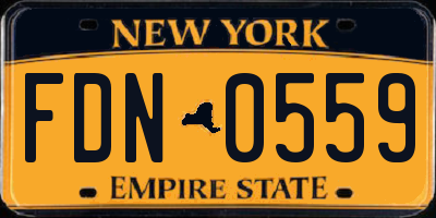 NY license plate FDN0559