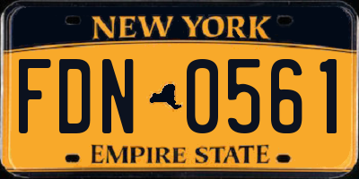 NY license plate FDN0561