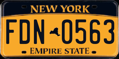 NY license plate FDN0563