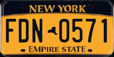 NY license plate FDN0571