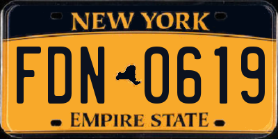 NY license plate FDN0619