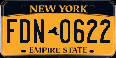 NY license plate FDN0622