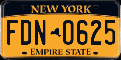 NY license plate FDN0625