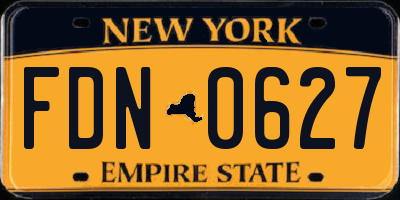 NY license plate FDN0627
