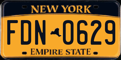 NY license plate FDN0629