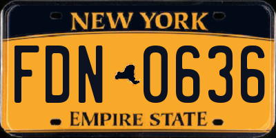 NY license plate FDN0636