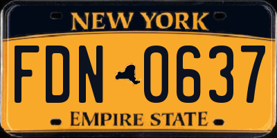 NY license plate FDN0637