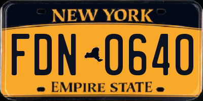 NY license plate FDN0640