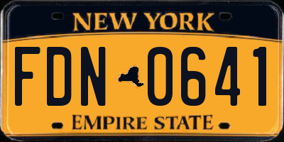 NY license plate FDN0641