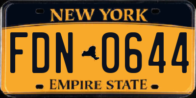 NY license plate FDN0644