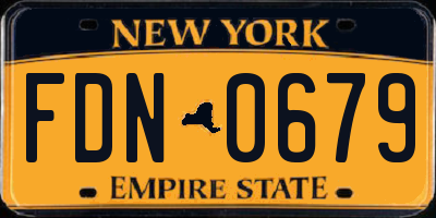 NY license plate FDN0679
