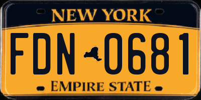 NY license plate FDN0681