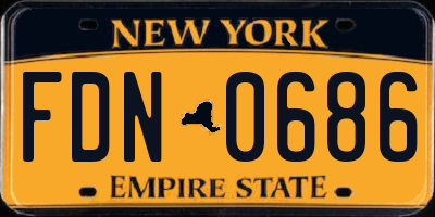 NY license plate FDN0686