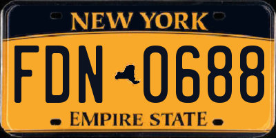 NY license plate FDN0688
