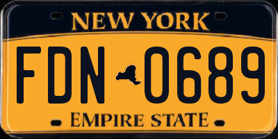 NY license plate FDN0689