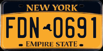 NY license plate FDN0691