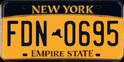 NY license plate FDN0695