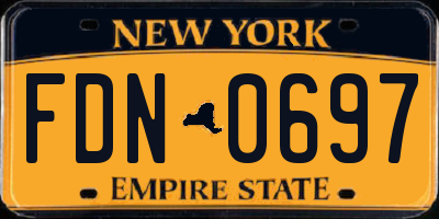 NY license plate FDN0697
