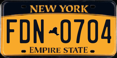 NY license plate FDN0704
