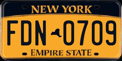 NY license plate FDN0709