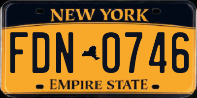 NY license plate FDN0746