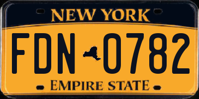 NY license plate FDN0782