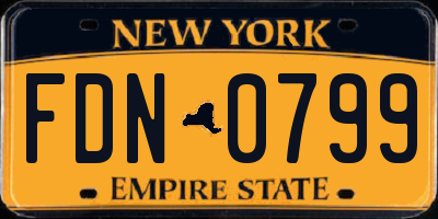 NY license plate FDN0799