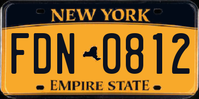 NY license plate FDN0812