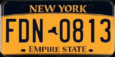 NY license plate FDN0813