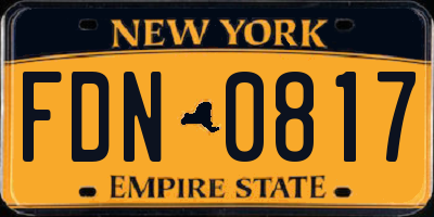 NY license plate FDN0817