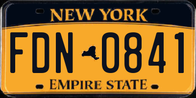 NY license plate FDN0841