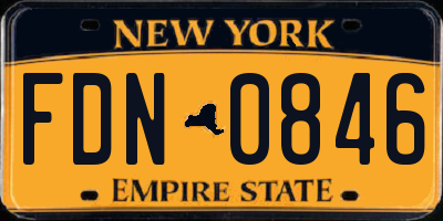 NY license plate FDN0846