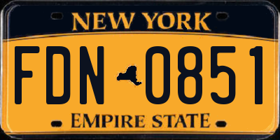 NY license plate FDN0851