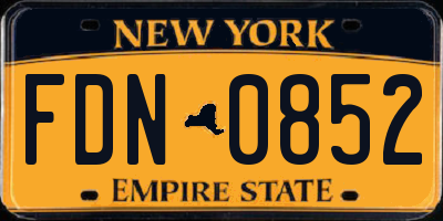 NY license plate FDN0852