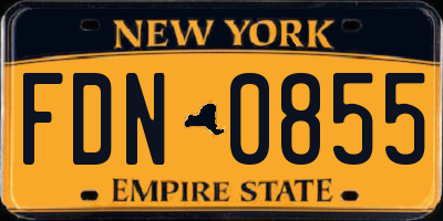 NY license plate FDN0855