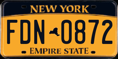 NY license plate FDN0872