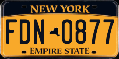 NY license plate FDN0877