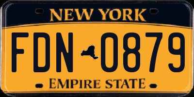 NY license plate FDN0879