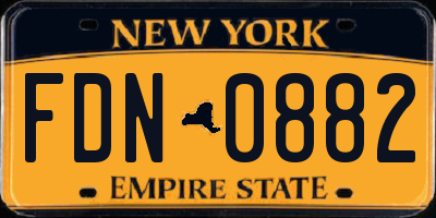 NY license plate FDN0882