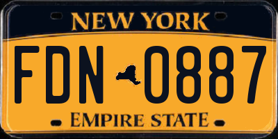 NY license plate FDN0887