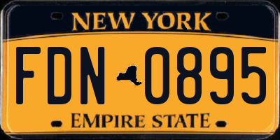 NY license plate FDN0895