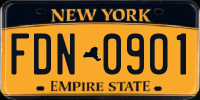NY license plate FDN0901