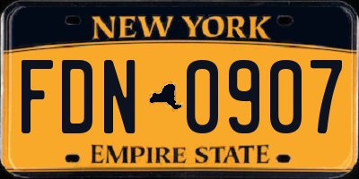 NY license plate FDN0907