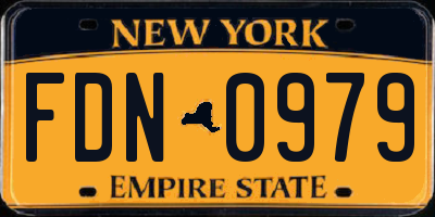 NY license plate FDN0979