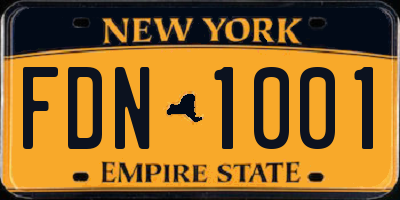 NY license plate FDN1001